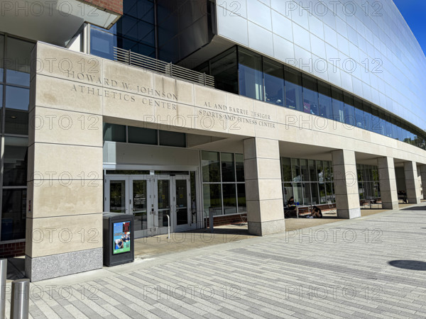 Howard W. Johnson Athletic Center, Al and Barrie Zesiger Sports and Fitness Center, building exterior, Massachusetts Institute of Technology, 120 Vassar Street, Cambridge, Massachusetts, USA