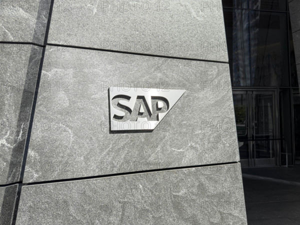 SAP America corporate offices, company sign outside building headquarters, 10 Hudson Yards, Manhattan, New York City, New York, USA