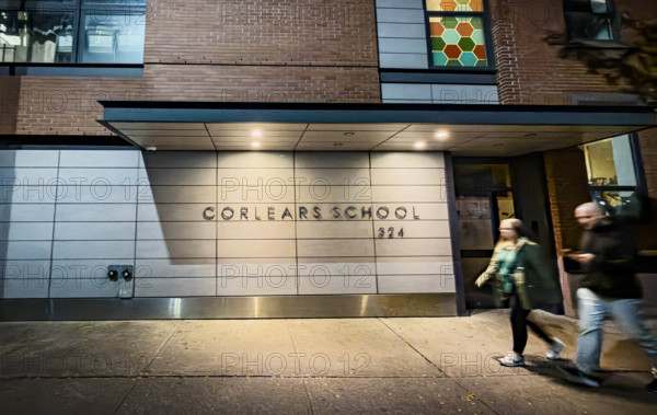 Corlears School, building exterior,  324 West 15th Street, Chelsea, Manhattan, New York City, New York, USA