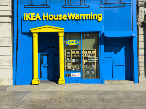 IKEA House Warming retail store pop-up, building exterior, East 17th Street, Flatiron District, Manhattan, New York City, New York, USA