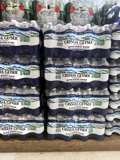 Bottled water stacked on pallet