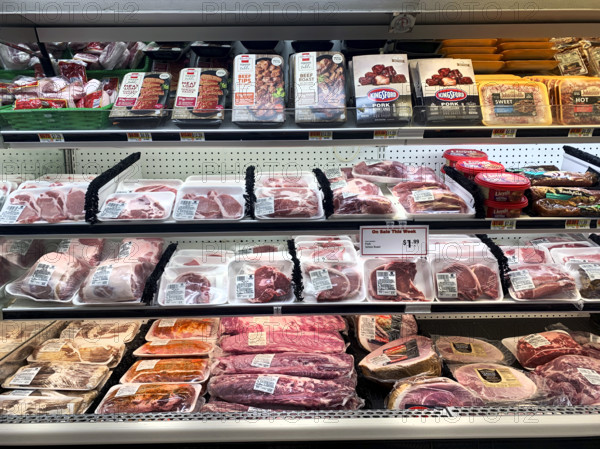 Meat display at grocery store