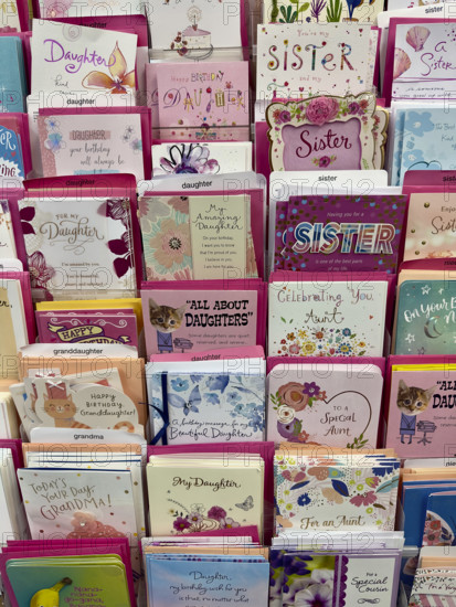 Display of Valentine's Day cards, Duane Reade retail store, Tribeca, Manhattan, New York City, New York, USA