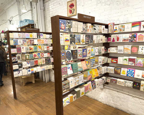 Greeting cards on display, Goods For The Study retail store, West Village, Manhattan, New York City, New York, USA