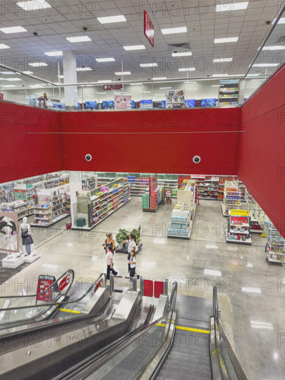 Target Department Store, escalators to and from lower level merchandise, Boca Raton, Florida, USA