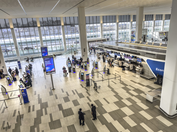 Delta Airlines terminal, interior view, LaGuardia Airport, Queens, New York City, New York, USA