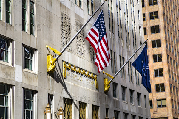The Waldorf Astoria, luxury hotel and condominium residence, building exterior detail, Lexington Avenue, Manhattan, New York City, New York, USA