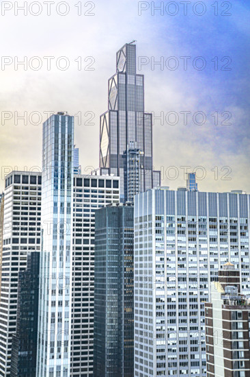 Midtown Manhattan cityscape featuring JPMorgan Chase office building (center background), New York City, New York, USA