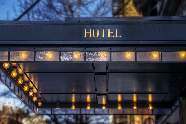 The Marlton Hotel, building exterior detail, 5 West 8th Street, Manhattan, New York City, New York, USA