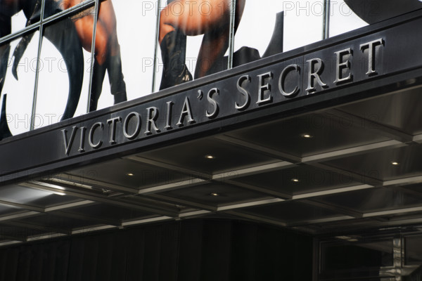 Victoria's Secret retail store, building exterior detail, 640 Fifth Avenue, Manhattan, New York City, New York, USA