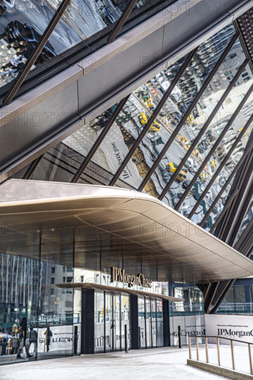 JPMorgan Chase office building, entrance detail, 270 Park Avenue, Manhattan, New York City, New York, USA