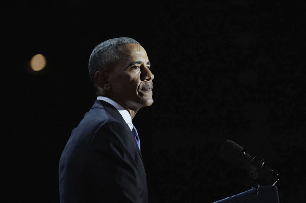 U.S. President Barack Obama delivering his farewell address, McCormick Place Convention Center, Chicago, Illinois, USA, Pete Souza, Office of White House Photography Office, January 10, 2017