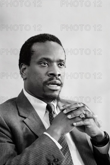 Clarence Thomas, chairman of the Equal Employment Opportunity Commission (EEOC), half-length portrait, Warren K. Leffler, U.S. News & World Report Magazine Photograph Collection, January 27, 1983