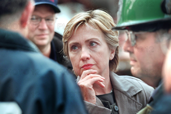 U.S. Senator from New York Hillary Rodham Clinton Touring World Trade Center disaster site, Financial District, Manhattan, New York City, New York, USA, Paul Morse, George W. Bush White House Photo Office, September 14, 2001