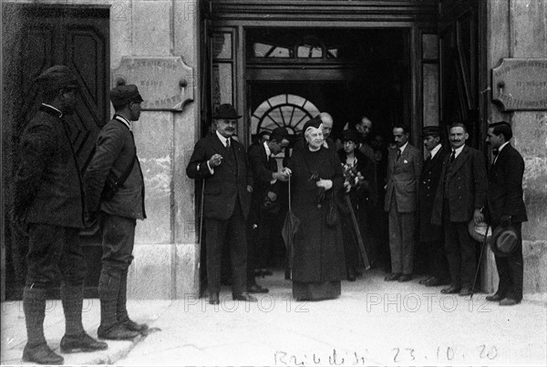 Queen Olga of Greece leaving Brindisi for Piraeus, October 23, 1920