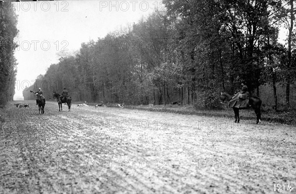 The Duchess of Chartres hunting at Chantilly