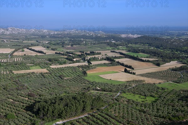 Landscape of the Baux plain, Bouches-du-Rhône