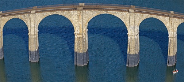 Railway viaduct over the Villefort lake, Lozère