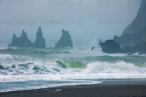 Iceland, Vik, Reynisdrangar rocky peaks