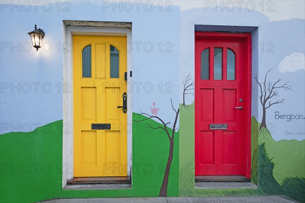 Iceland, Reykjavik, coloured doors and facades