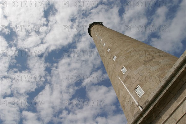 France, Normandie, Manche, val de saire, phare de gatteville, ciel nuageux,