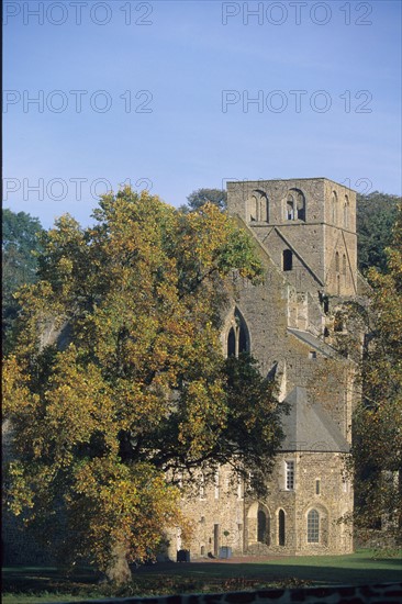 France, Normandie, sud Manche, abbaye d'hambye, vestiges, monument religieux, architecture gothique,