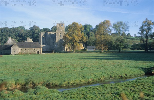 France, Normandie, sud Manche, abbaye d'hambye, vestiges, monument religieux, architecture gothique,