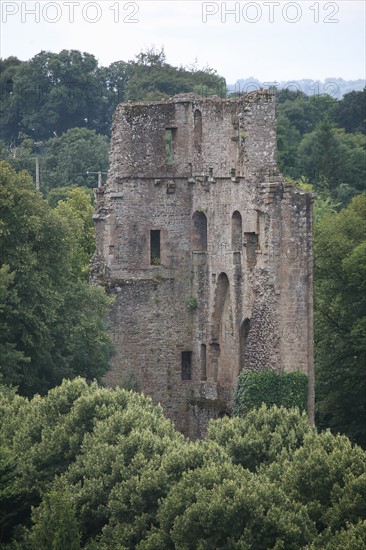 France, Basse Normandie, Calvados, bocage virois, vire, itineraire des pelerins des chemins de saint michel, depuis les hauteurs de la porte horloge, donjon,