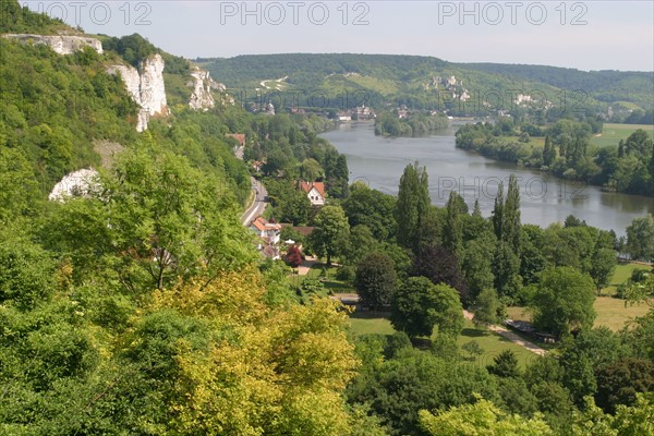 France, Haute Normandie, eure, le thuit, panorama sur le meandre de la Seine des Andelys, vallee, paysage,