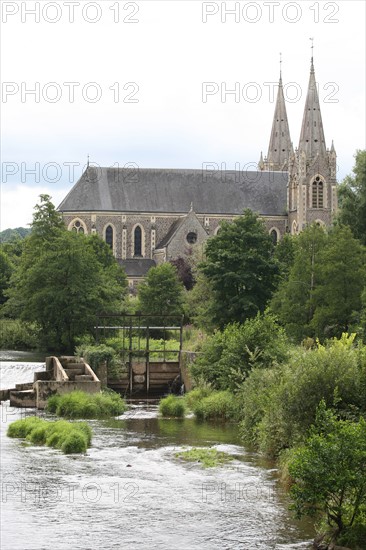 France, Basse Normandie, Manche, pays de saint lo, la chapelle sur vire, autour des ecluses, barrage,