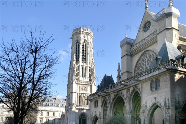 France, Paris 1e, eglise st germain l'auxerrois et tour, art gothique,
