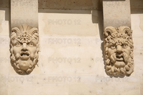 France, close-up on mascarons