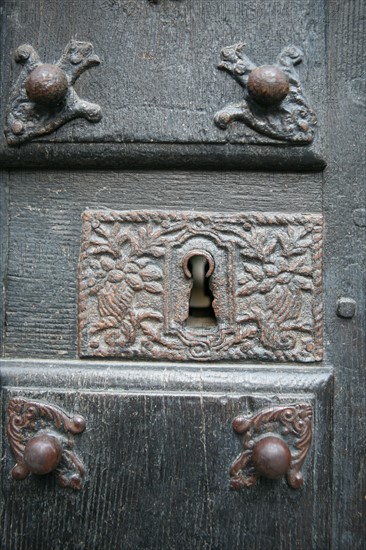 France, close-up on a door rue chanoinesse