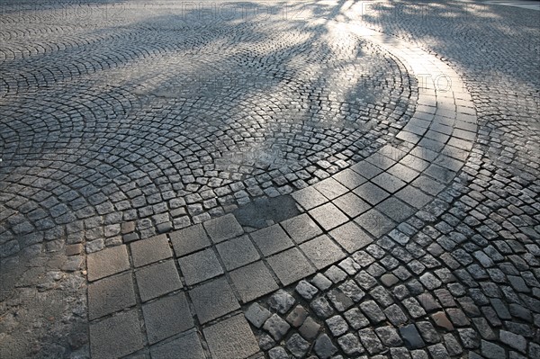 France, walls of the former bastille prison drawn on the ground