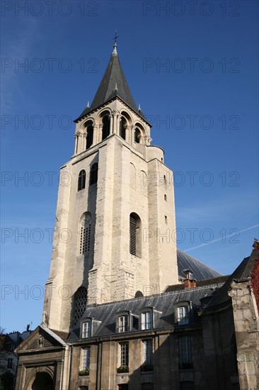 France, Paris 6e, eglise de Saint-Germain des pres, tour clocher,