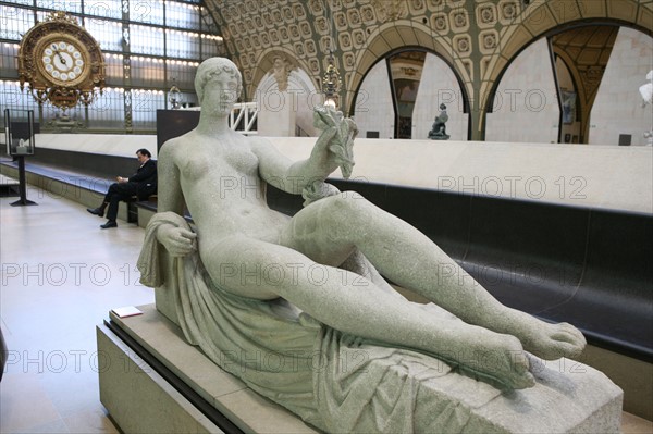 France, Paris 7e, musee d'Orsay, quai Anatole france, horloge, verriere, statues, sculptures,