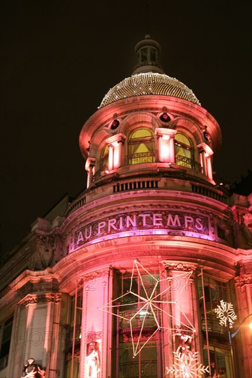 France, department store with christmas lighting 2007