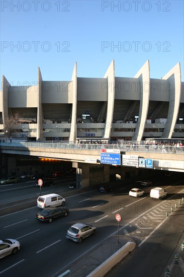 France, Paris 16e, stade du parc des princes, architecte roger taillibert, boulevard peripherique,