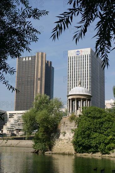 France, hauts de Seine, la defense, tours, immeubles, gratte ciel, neuilly sur Seine, temple de l'amour, pointe de l'ile de la Grande Jatte