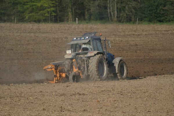 France, ploughing tractor