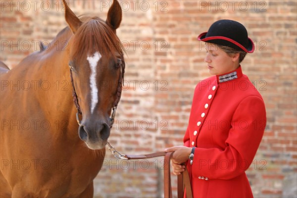 France, Normandie, orne, , haras du pin, les jeudis du haras, presentation d'attelages, chevaux, etalons, costumes, tenue d'apparat,