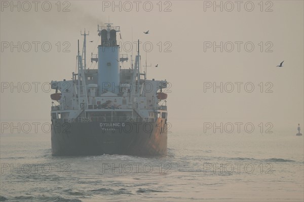 France : Normandie, Seine Maritime, vallee de la Seine, grand port de mer de Rouen, cargo dynamic G,