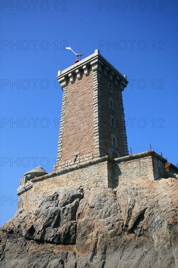 France, Bretagne, Cotes d'Armor, cote de granit rose, les sept iles, croisiere aux sept iles, phare des Triagoz. etabli sur la roche de Guen-Bras dans le plateau des Triagoz