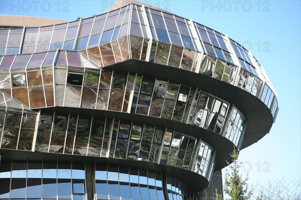 France, Bretagne, Ille et Vilaine, rennes, cite judiciaire, signee par le cabinet d'architectes Brajon, Nicolas, Ressaussiere. tribunal, batiment verre,