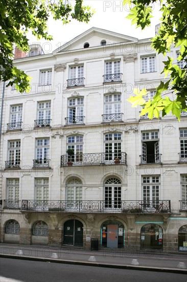 France, pays de loire, loire atlantique, Nantes, ile feydeau, maison d'armateur, le temple du gout, 16 allee duguay trouin, facade d el'immeuble,