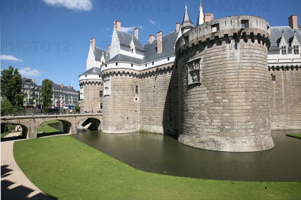 France, pays de loire, loire atlantique, Nantes, chateau des ducs de Bretagne, douves, remparts,