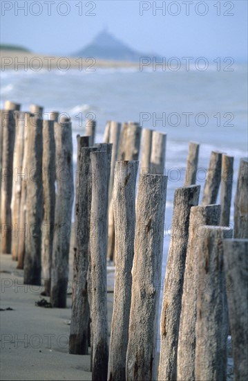 France, Basse Normandie, Manche, pays de la baie du Mont-Saint-Michel, brise maree, dragey,