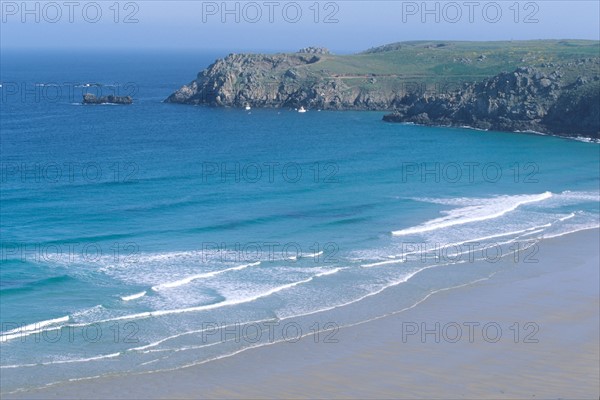 France, Bretagne, Finistere Sud, Cap Sizun, Cornouaille, pointe du van, baie des trepasses, plage, vagues,