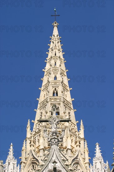 France, Haute Normandie, Seine Maritime, Rouen, eglise saint Maclou, fleche renovee, art gothique, monument historique,