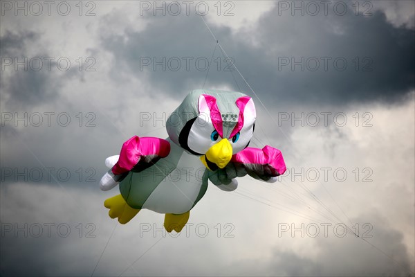 France, Haute Normandie, Seine Maritime, Dieppe, festival des cerfs volants 2008, ciel nuageux,